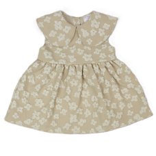 J33826: Baby Girls Lined Party Dress- Coffee (1-2 Years)